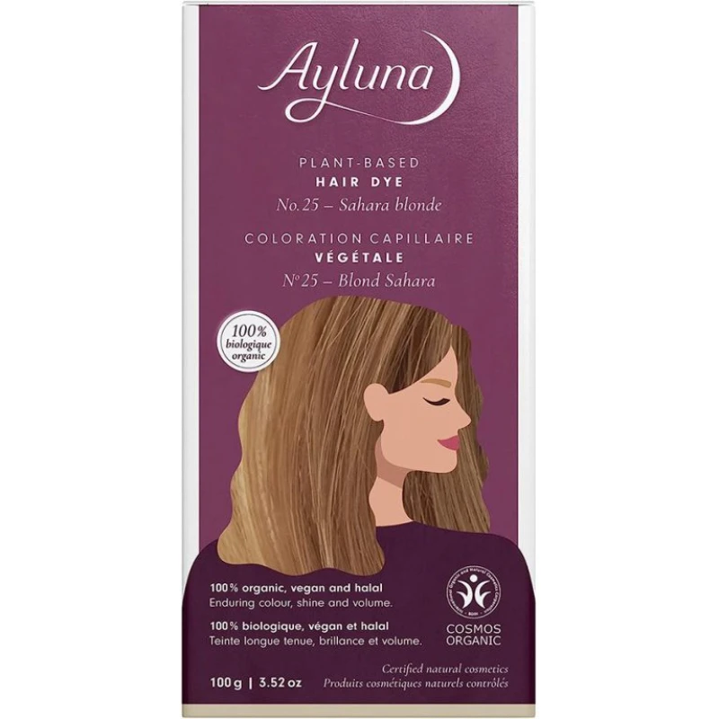 Ayluna – 100% Βιολογική Βαφή Μαλλιών Sahara Blonde Nr. 25