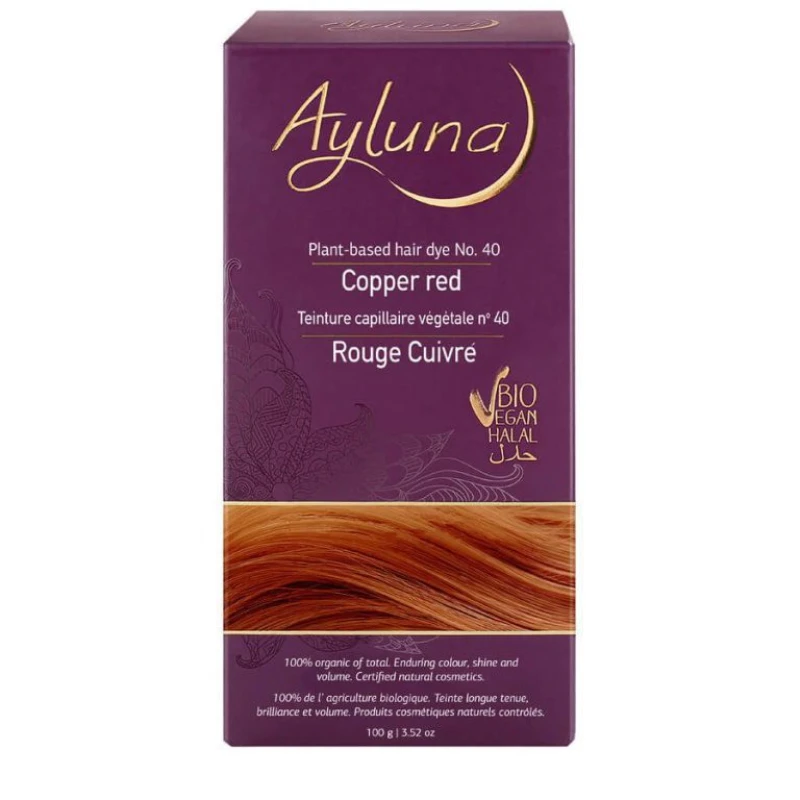 Ayluna – 100% Βιολογική Βαφή Μαλλιών Copper Red Nr. 40