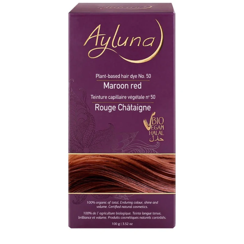 Ayluna – 100% Βιολογική Βαφή Μαλλιών Maroon Red Nr. 50