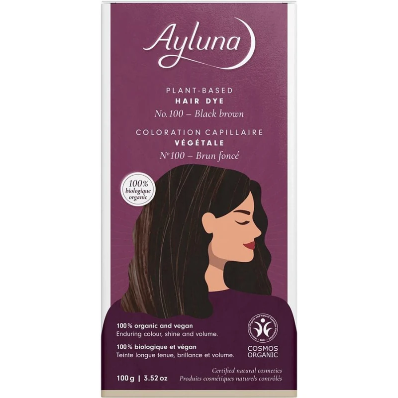 Ayluna – 100% Βιολογική Βαφή Μαλλιών Black Brown Nr. 100