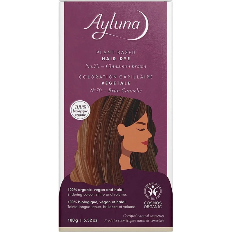 Ayluna – 100% Βιολογική Βαφή Μαλλιών Cinnamon Brown Nr. 70