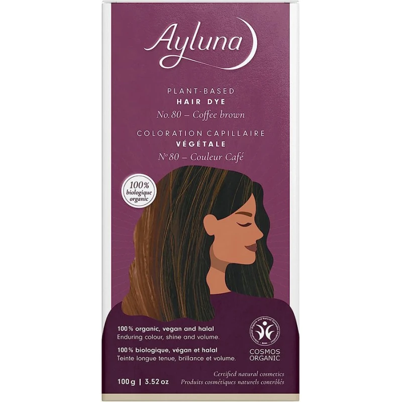 Ayluna – 100% Βιολογική Βαφή Μαλλιών Coffee Brown Nr. 80