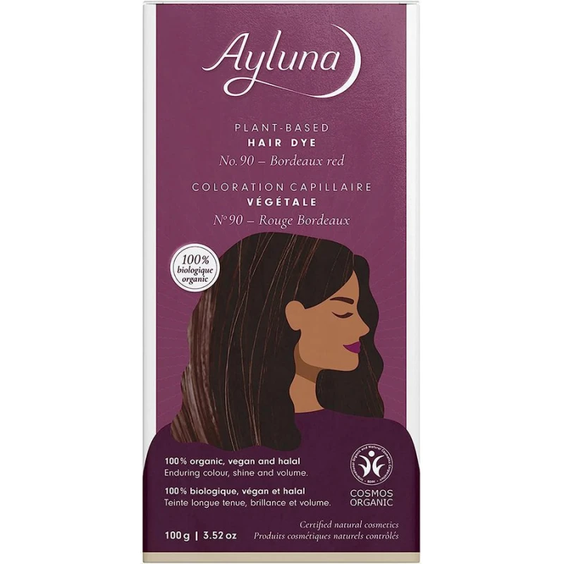 Ayluna – 100% Βιολογική Βαφή Μαλλιών Bordeaux Red Nr. 90