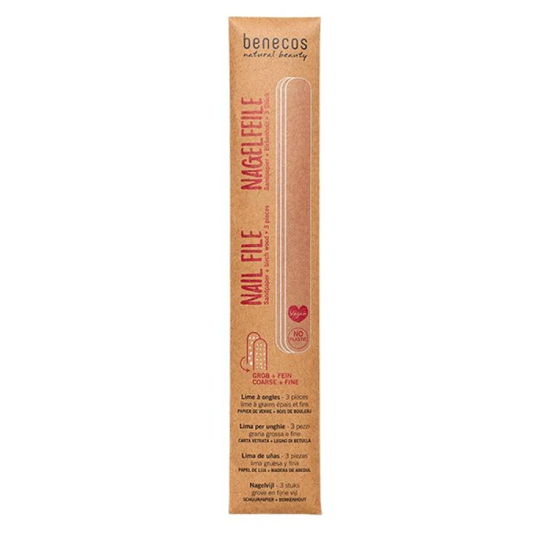 BENECOS | Λίμες Νυχιών (Γυαλόχαρτο & ξύλο σημύδας) 3τμχ