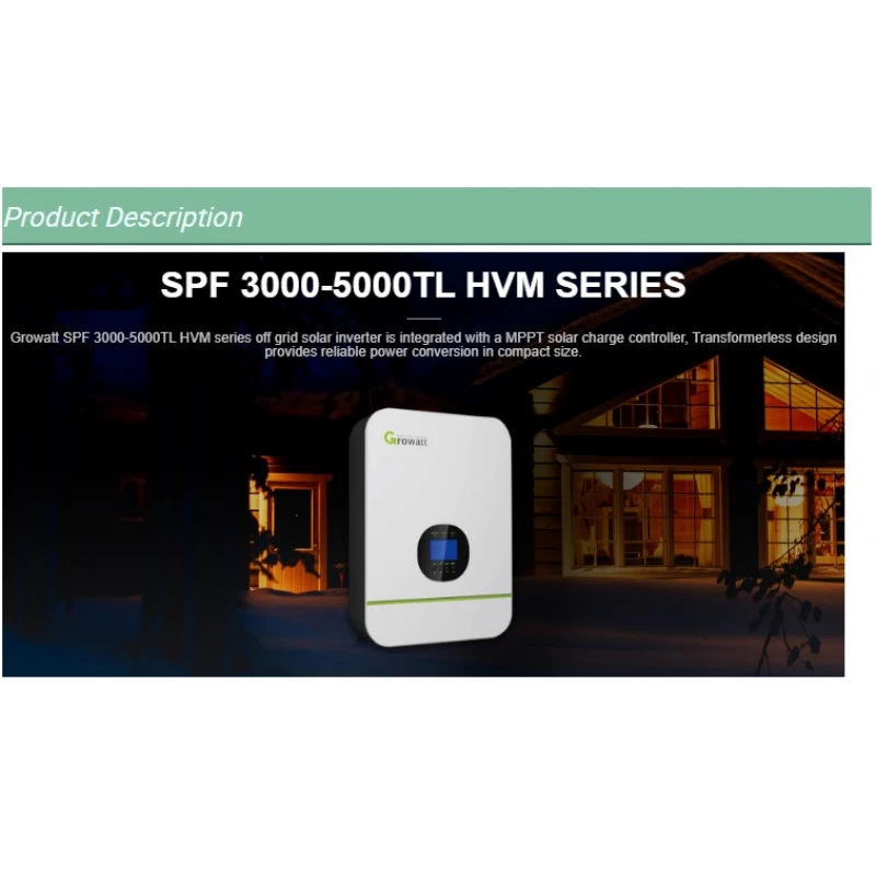 Growatt SPF 3000TL HVM-24 Off- Grid Inverter 3KVA / 3KW VDC 24V Growatt SPF 3000TL HVM-24 Off- Grid Inverter 3KVA / 3KW VDC 24V