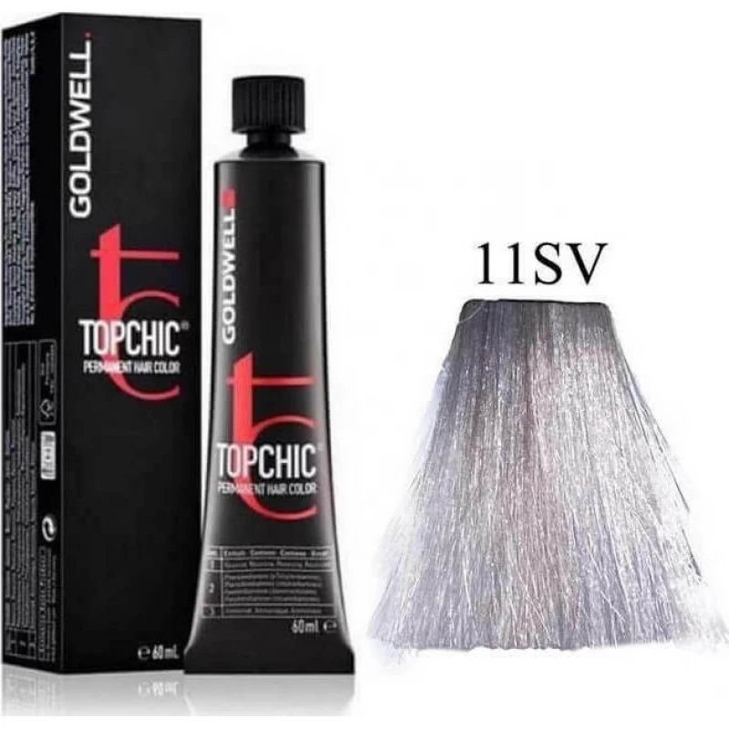 Goldwell Topchic Permanent Hair Color 11SV Κατάξανθο Ασημί Βιολέ 60ml