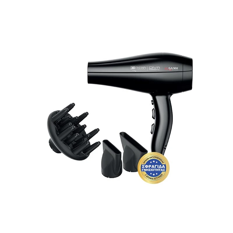 DIVA CERAMIC 3D THERAPY - Επαγγελματικό Πιστολάκι Μαλλιών με 2 Στόμια & Φυσούνα 2300 W