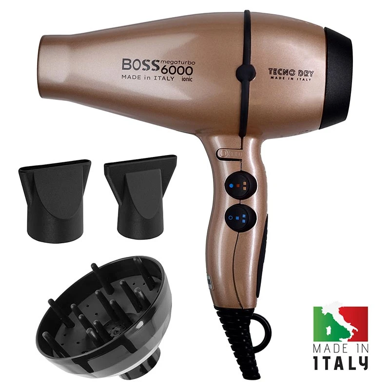 BOSS 6000 CHAMPAGNE ULTRA IONIC LINE - Επαγγελματικό Πιστολάκι Μαλλιών Με 2 Στόμια & Φυσούνα 2500 W