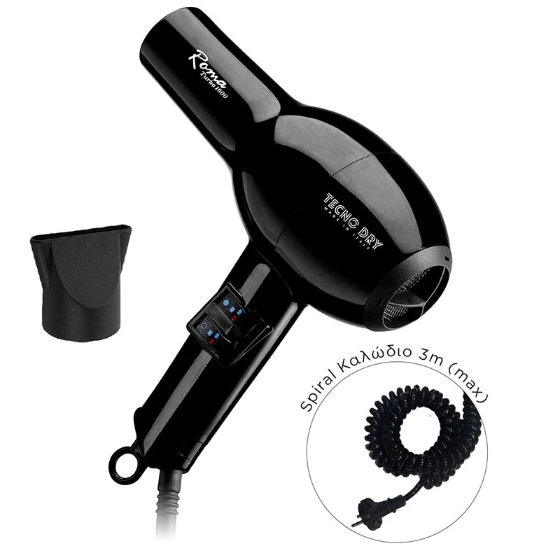 ROMA TURBO - Επαγγελματικό Πιστολάκι 2000W με σπιράλ καλώδιο