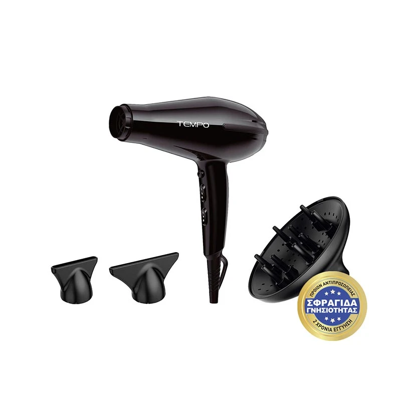 TEMPO CERAMIC - Επαγγελματικό Πιστολάκι Μαλλιών με 2 στόμια & Φυσούνα 2200 W