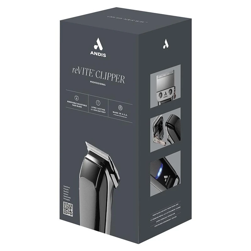 REVITE CLIPPER MTC BLACK #86005 - Επαγγελματική Κουρευτική Μηχανή Ρεύματος/Επαναφορτιζόμενη FADE BLADE