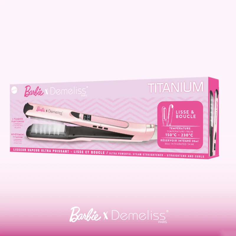 BARBIE TITANIUM 85083 - Ψηφιακή Πρέσα Μαλλιών Με Ατμό & Πλάκες Τιτανίου 230˚C