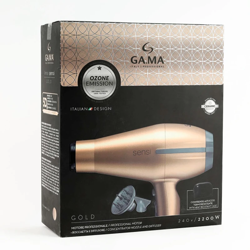 TEMPO 5D SENSI GOLD GH3320 - Επαγγελματικό Πιστολάκι Μαλλιών με στόμιο και Φυσούνα 2200 W
