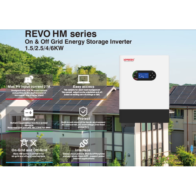 REVO HM series On&Off Grid Hybrid Solar Inverter 4KW 24V Solar Energy Storage Inverter