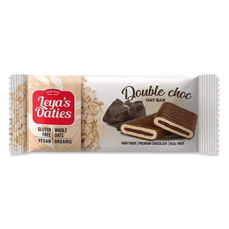 Leya’s Oaties Double Choc – Βιολογική Μπάρα Βρώμης με Διπλή Σοκολάτα 82g