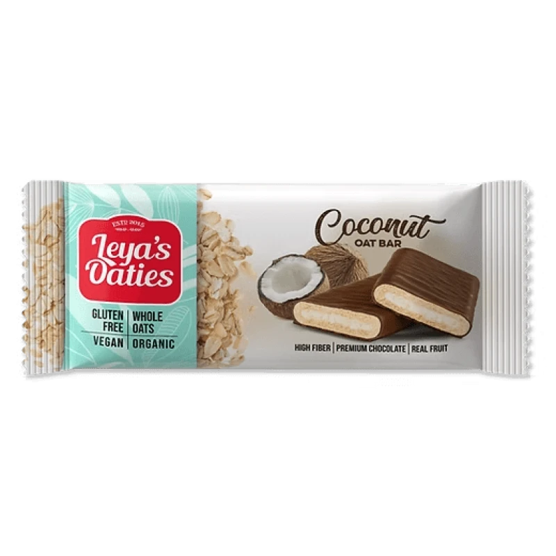 Leya’s Oaties Coconut – Βιολογική Μπάρα Βρώμης με Καρύδα & Σοκολάτα 82g