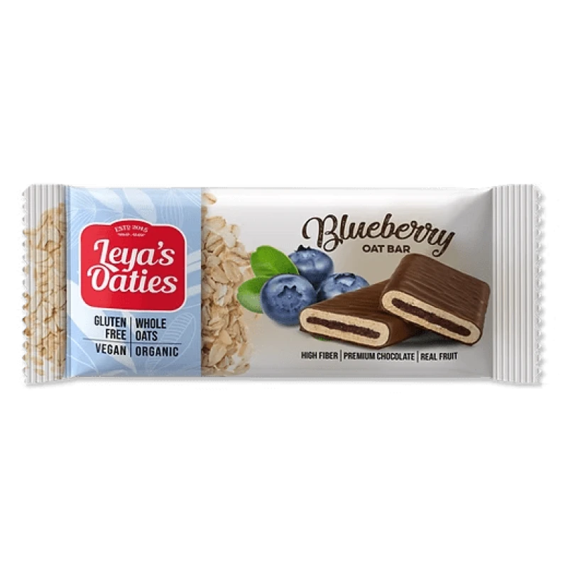 Leya’s Oaties Blueberry – Βιολογική Μπάρα Βρώμης με Blueberry & Σοκολάτα 82g